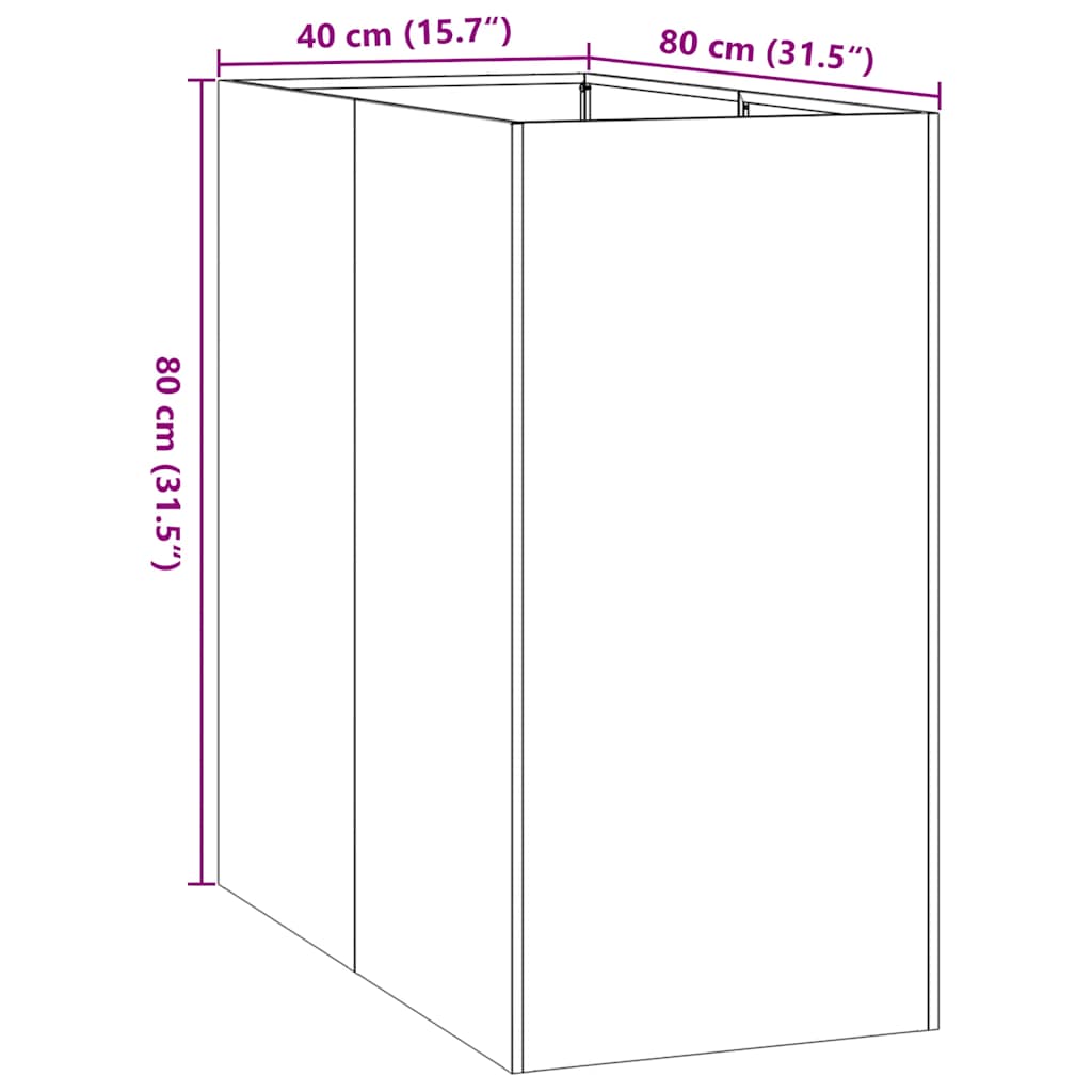 Plantenbak 40x80x80 cm staal zwart