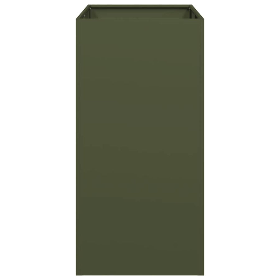 Plantenbak 40x80x80 cm staal olijfgroen