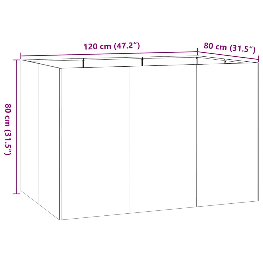 Plantenbak 120x80x80 cm staal zwart