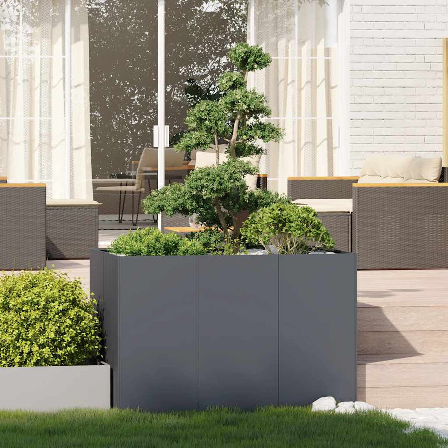 Plantenbak 120x80x80 cm staal antracietkleurig