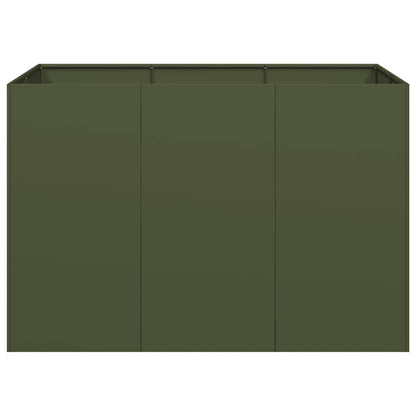 Plantenbak 120x80x80 cm staal olijfgroen