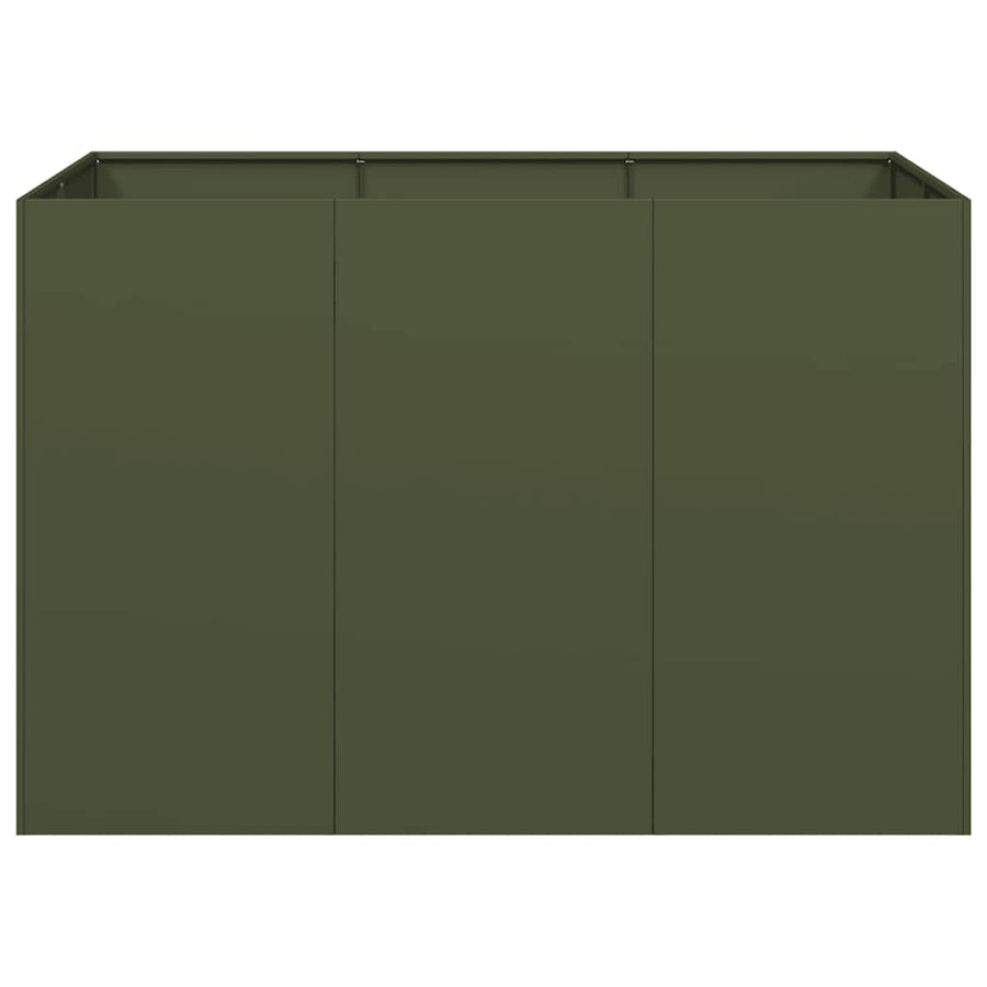 Plantenbak 120x80x80 cm staal olijfgroen