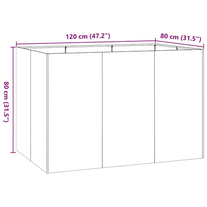 Plantenbak 120x80x80 cm roestvrij staal