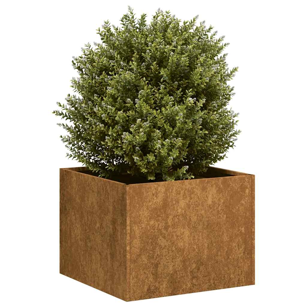 Plantenbak roestig 40x40x30 cm weervast staal