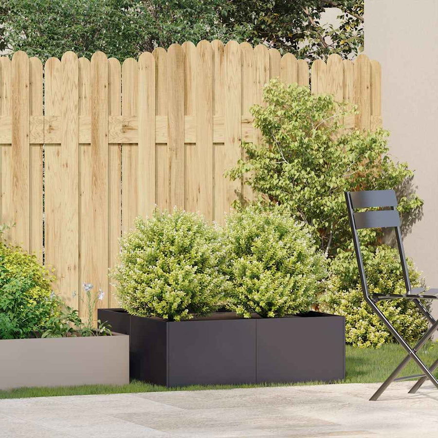 Plantenbak 80x80x30 cm staal zwart