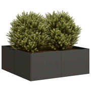Planter 80x80x30 cm steel black