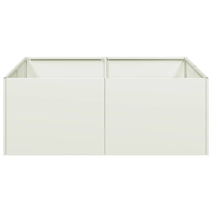 Plantenbak 80x80x30 cm staal wit