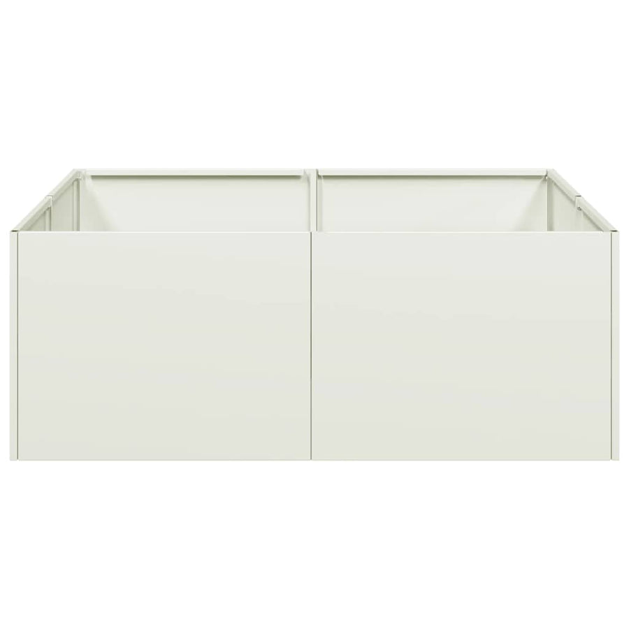 Plantenbak 80x80x30 cm staal wit