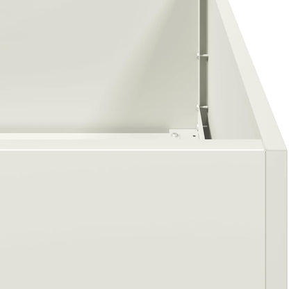 Plantenbak 80x80x30 cm staal wit