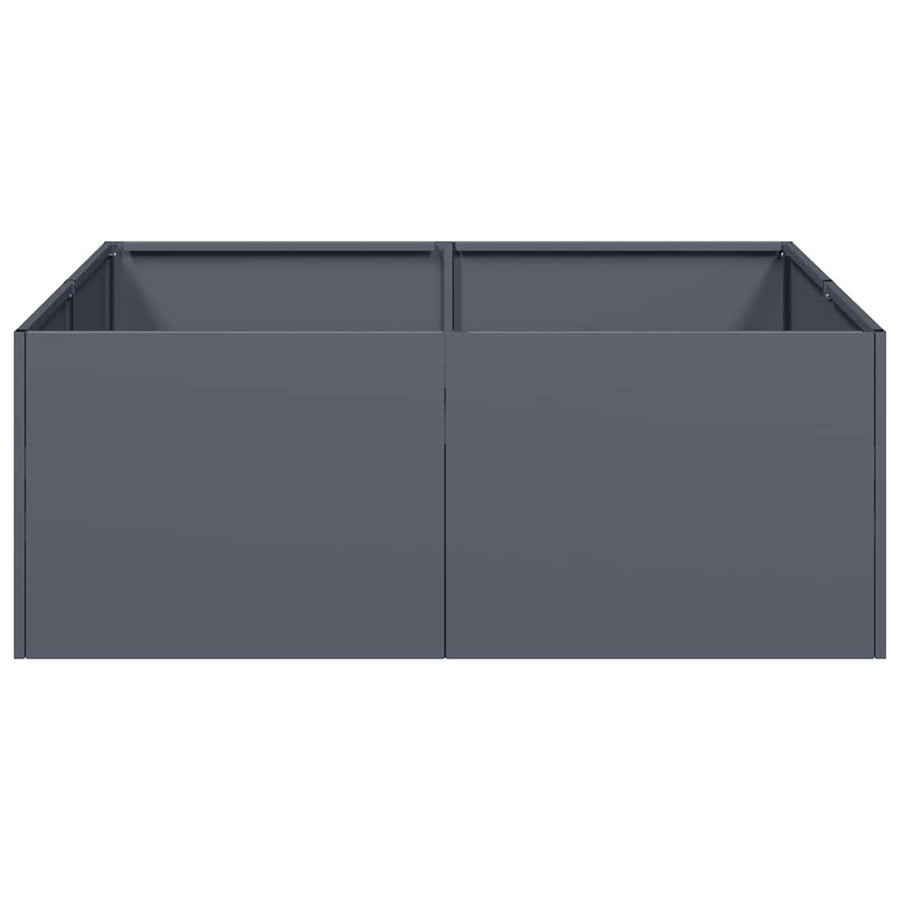 Plantenbak 80x80x30 cm staal antracietkleurig