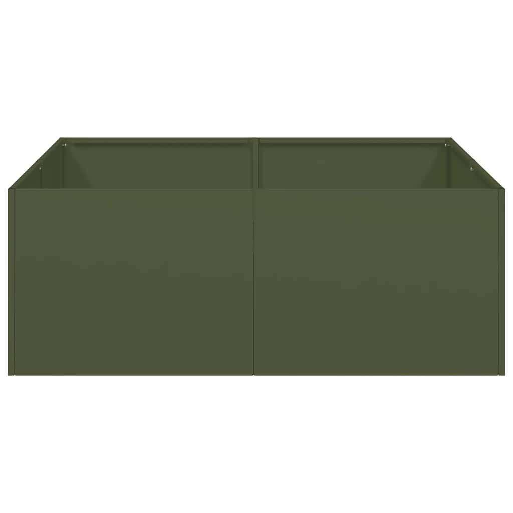 Plantenbak Staal Olijfgroen 80 x 80 x 30 cm