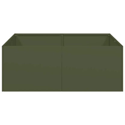 Plantenbak Staal Olijfgroen 80 x 80 x 30 cm