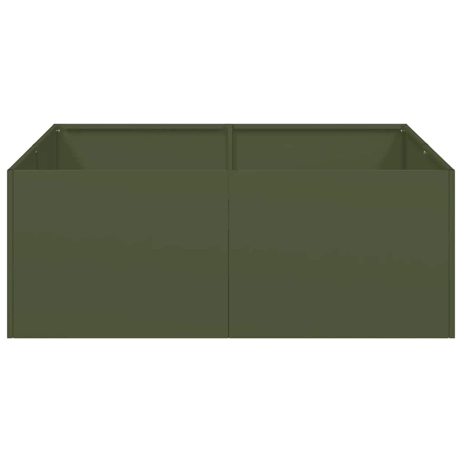 Plantenbak Staal Olijfgroen 80 x 80 x 30 cm