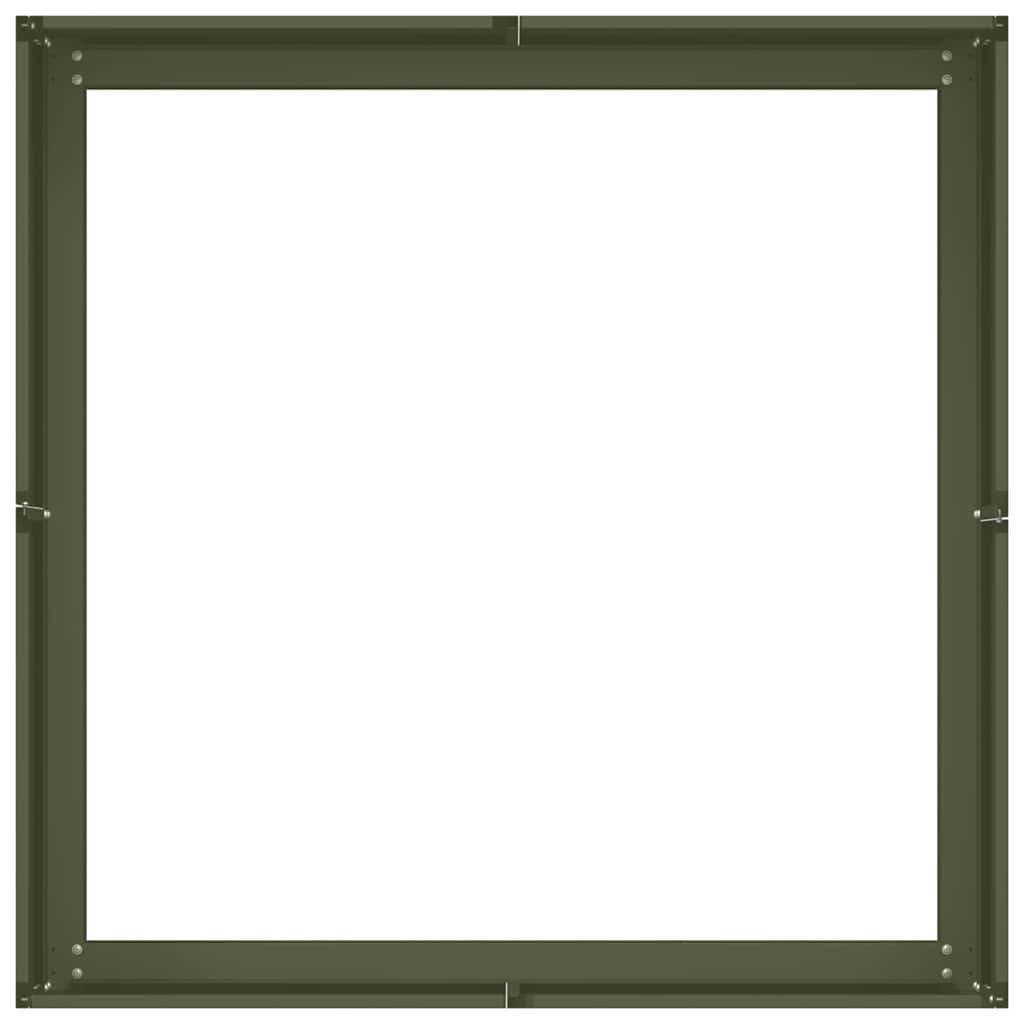 Plantenbak Staal Olijfgroen 80 x 80 x 30 cm