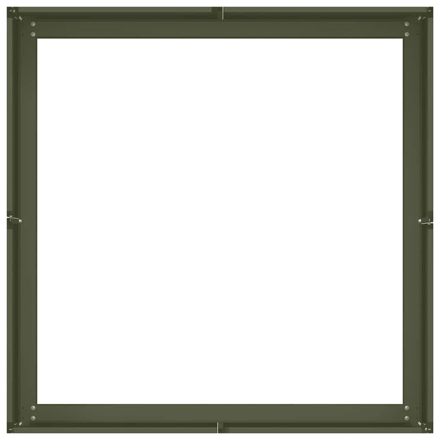 Plantenbak Staal Olijfgroen 80 x 80 x 30 cm