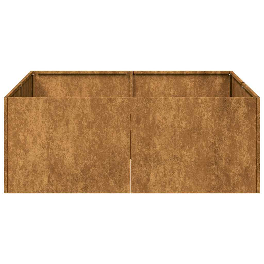 Plantenbak roestig 80x80x30 cm weervast staal