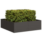 Planter 100x100x30 cm steel black