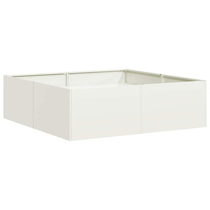 Plantenbak 100x100x30 cm staal wit