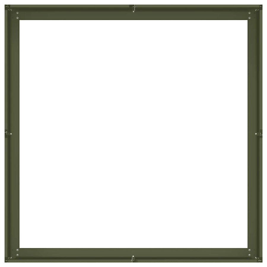 Plantenbak 100x100x30 cm staal olijfgroen