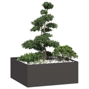 Planter 100x100x40 cm steel black