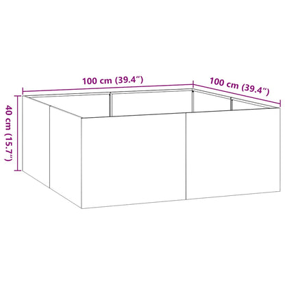 Plantenbak Roestvrij Staal 100 x 100 x 40 cm