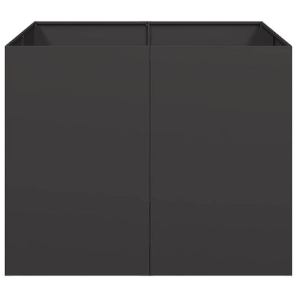Plantenbak 100x100x80 cm staal zwart