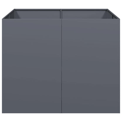 Plantenbak 100x100x80 cm staal antracietkleurig