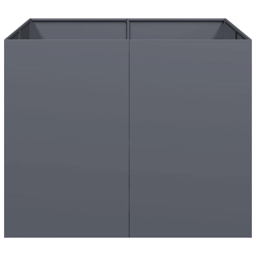 Plantenbak 100x100x80 cm staal antracietkleurig