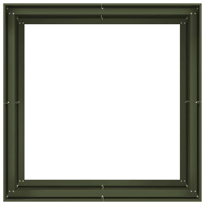 Plantenbak 100x100x80 cm staal olijfgroen