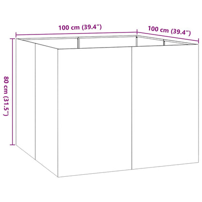 Plantenbak Roestvrij Staal 100 x 100 x 80 cm