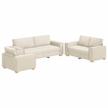 Bankstel 3 pcs Beige Linnen-mix stof