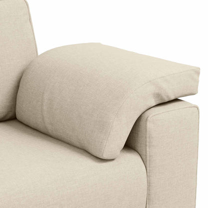 Bank 3 pcs Beige 219 x 80 x 82 cm Linnen-mix stof