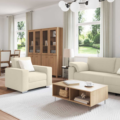 Bank 3 pcs Beige 219 x 80 x 82 cm Linnen-mix stof