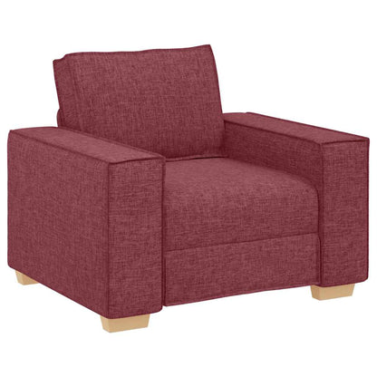 Bank 3 Pcs Linnen-Mix Stof Wijnrood