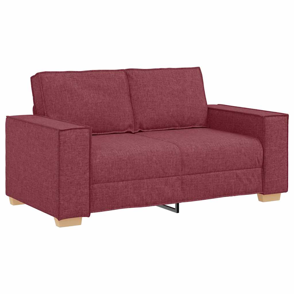 Bank 3 Pcs Linnen-Mix Stof Wijnrood