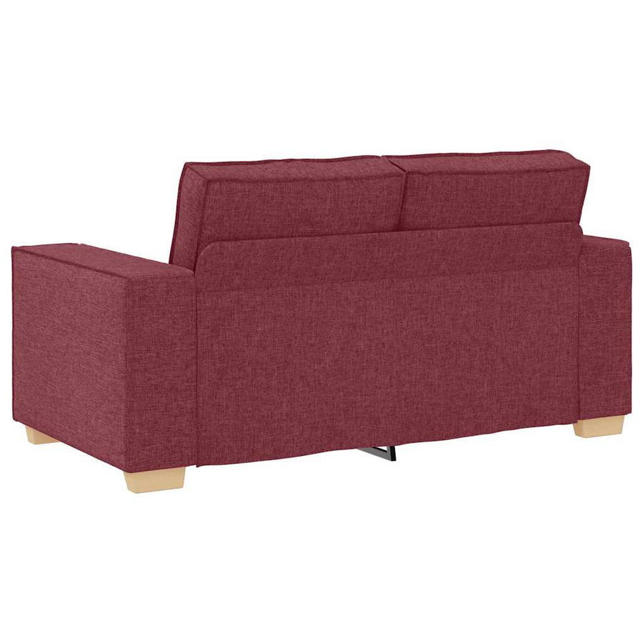 Bank 3 Pcs Linnen-Mix Stof Wijnrood