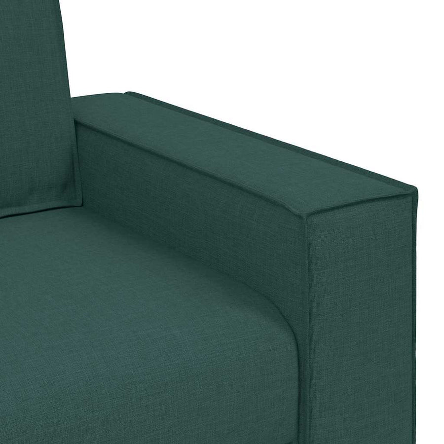 Bank 3 Pcs Donkergroen Linnen-Mix Stof