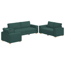 Bank 3 Pcs Donkergroen Linnen-Mix Stof