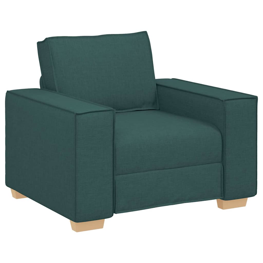 Bank 3 Pcs Donkergroen Linnen-Mix Stof