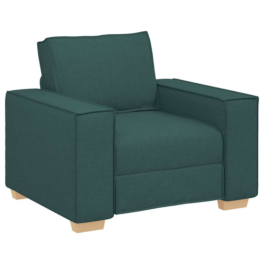 Bank 3 Pcs Donkergroen Linnen-Mix Stof