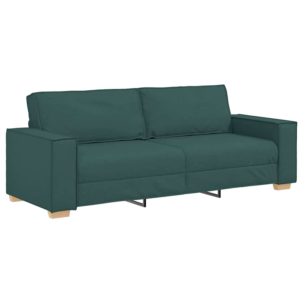 Bank 3 Pcs Donkergroen Linnen-Mix Stof