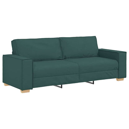 Bank 3 Pcs Donkergroen Linnen-Mix Stof