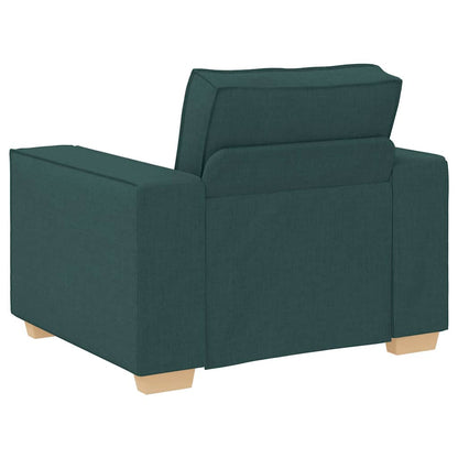 Bank 3 Pcs Donkergroen Linnen-Mix Stof