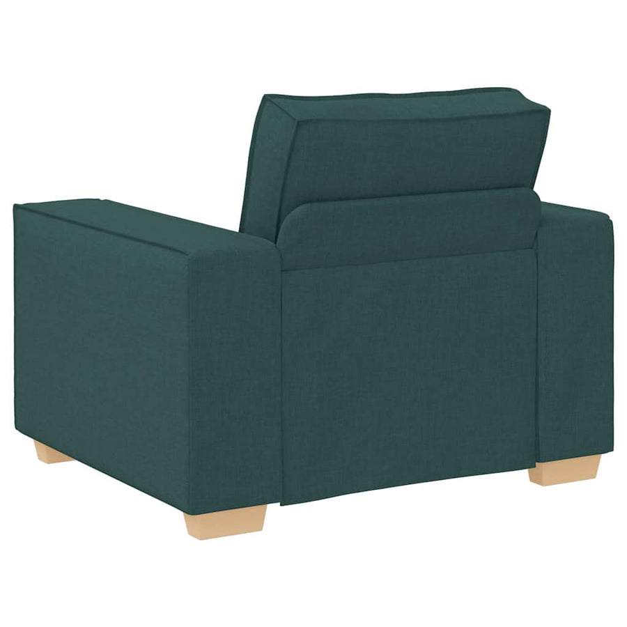 Bank 3 Pcs Donkergroen Linnen-Mix Stof