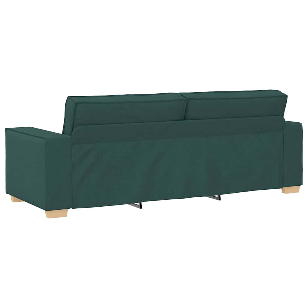 Bank 3 Pcs Donkergroen Linnen-Mix Stof