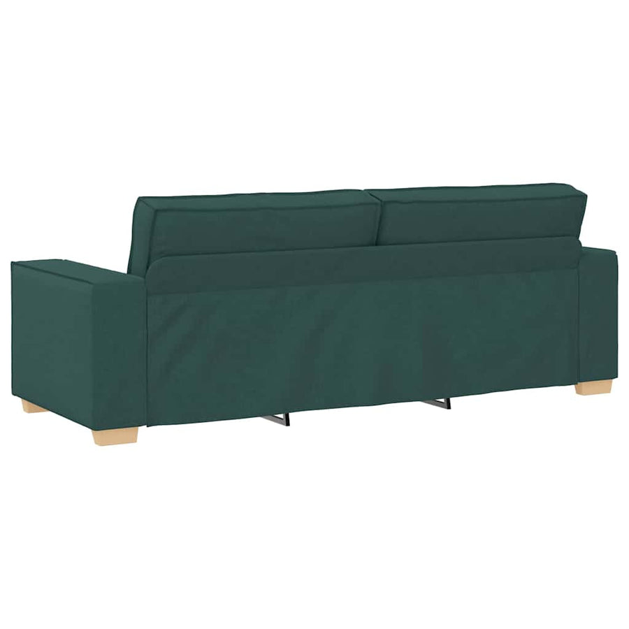 Bank 3 Pcs Donkergroen Linnen-Mix Stof