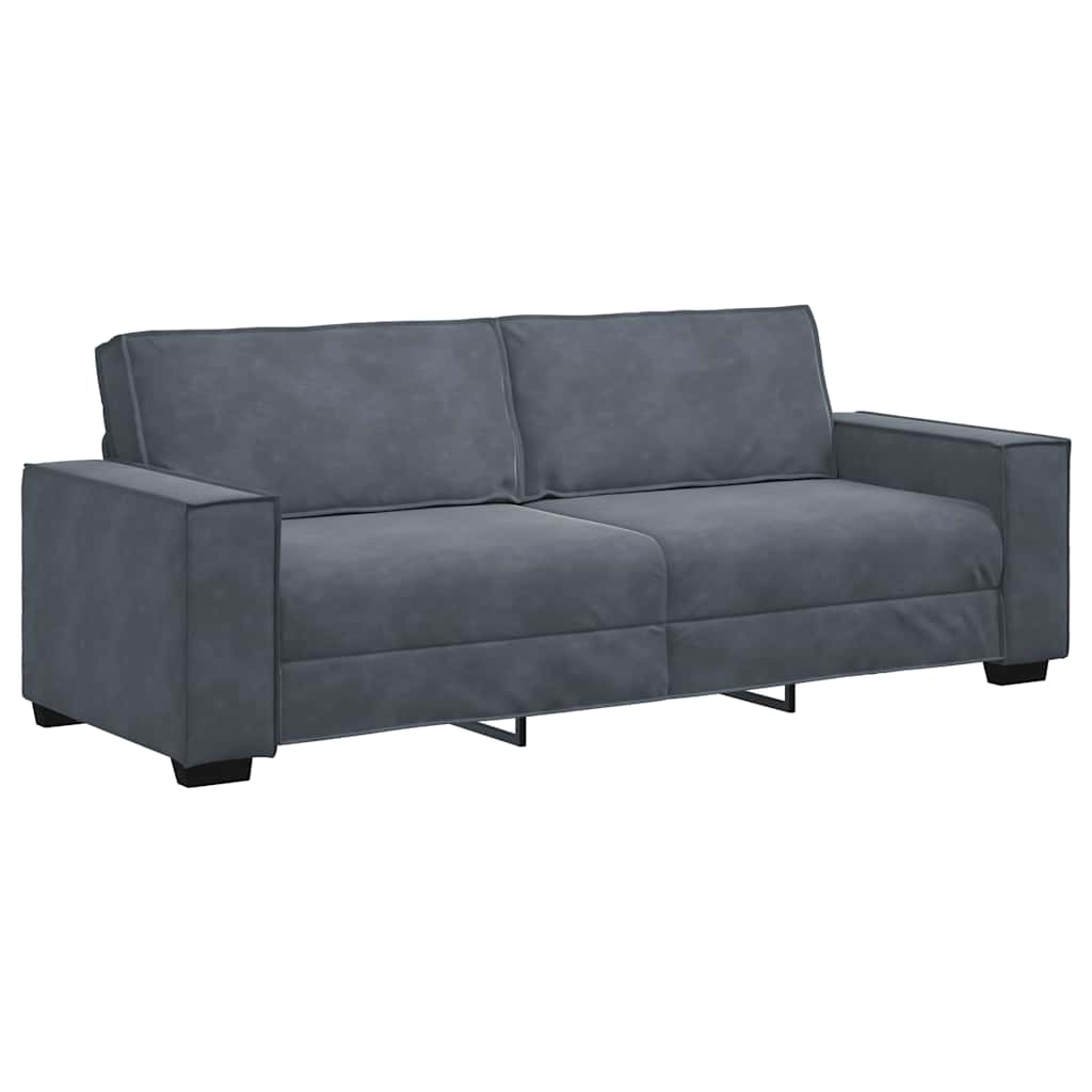 3-Delige Loungeset Met Kussens Fluweel Donkergrijs