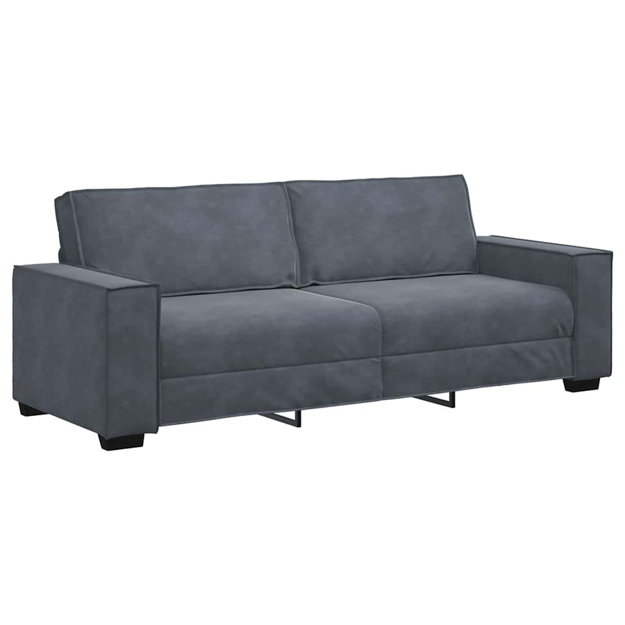3-Delige Loungeset Met Kussens Fluweel Donkergrijs