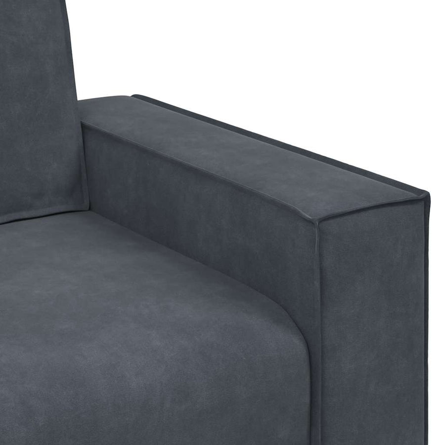 3-Delige Loungeset Met Kussens Fluweel Donkergrijs