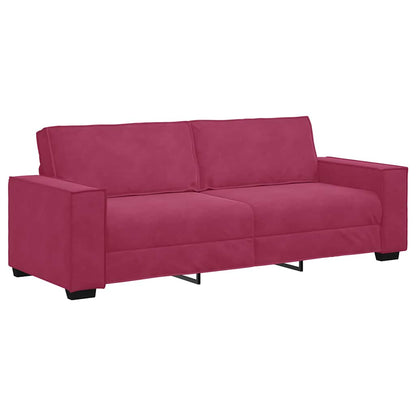 3-Delige Loungeset Met Kussens Fluweel Wijnrood